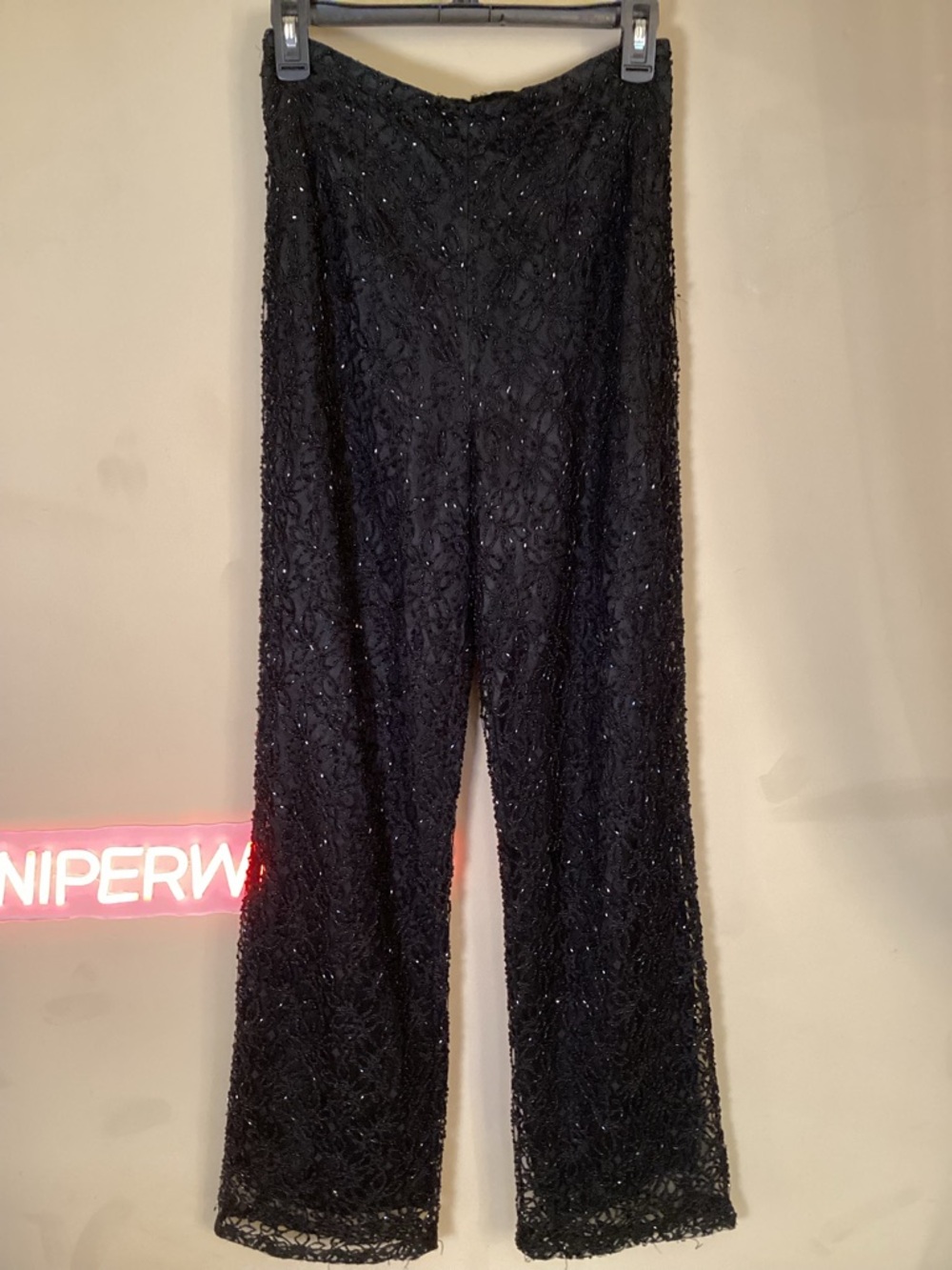 Vintage 1980s beaded wide leg dress pants
